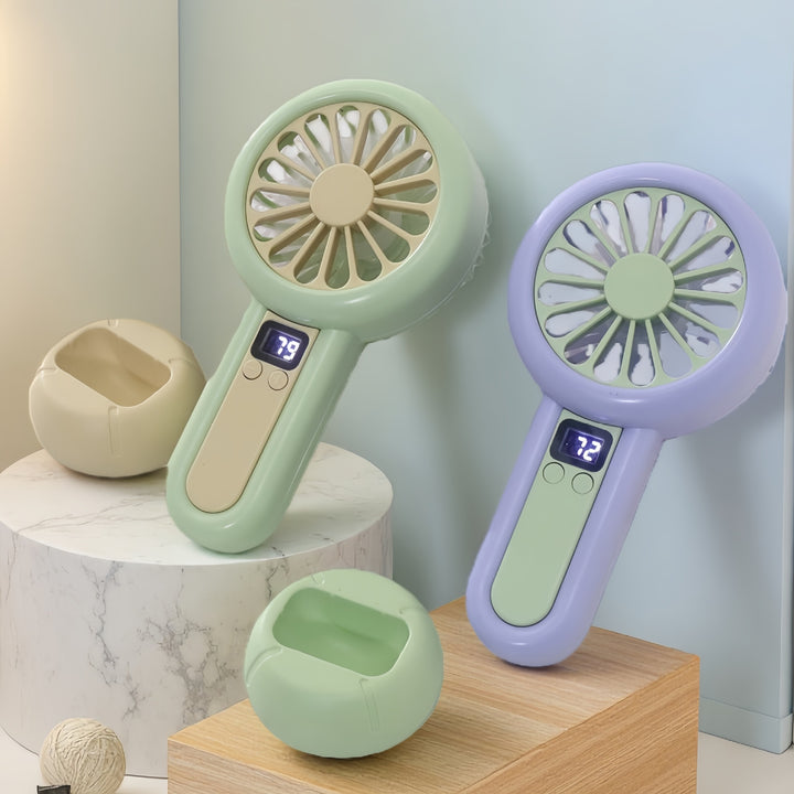 Ladies portable mini fan with LED display Bowlift