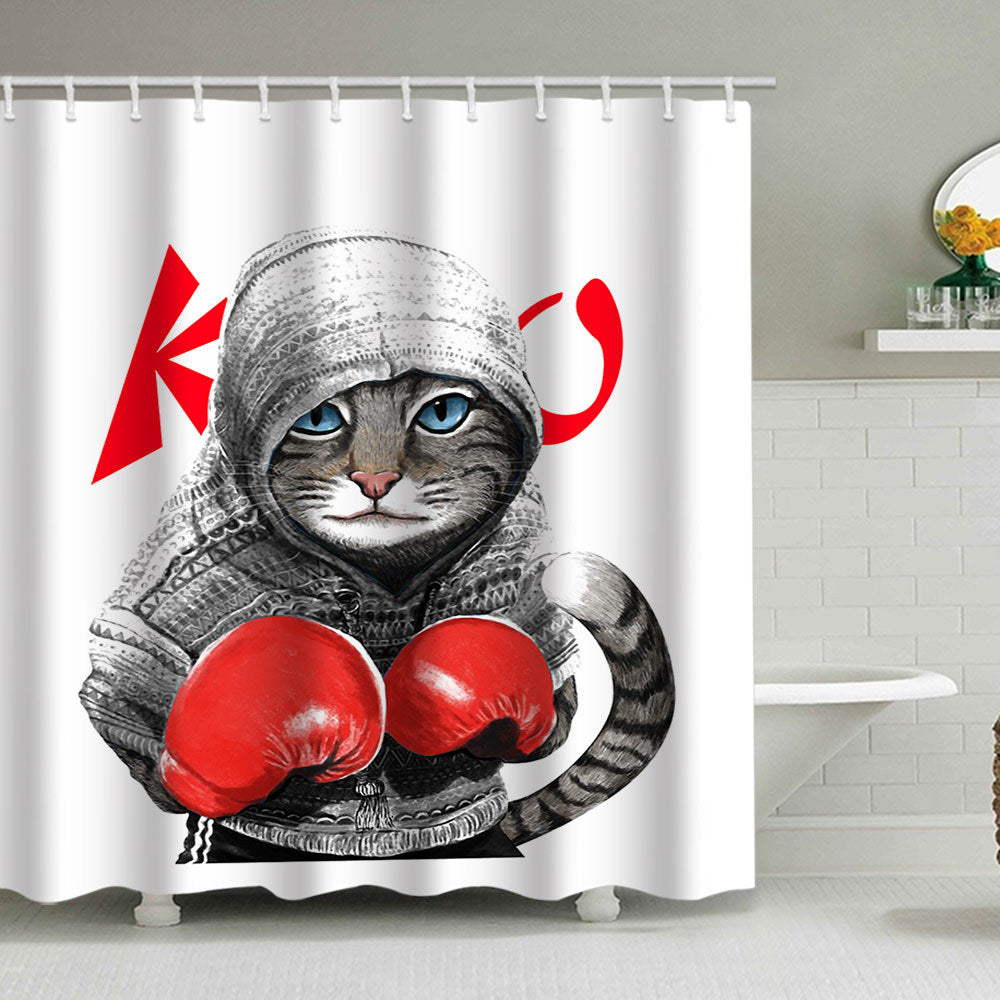 Artistic Dog Illustration Shower Curtain Bowlift