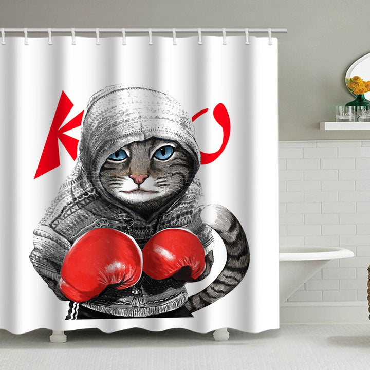 Artistic Dog Illustration Shower Curtain Bowlift