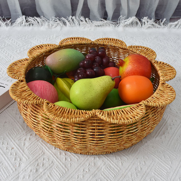 Decorative Woven Flower-Shaped Basket Bowlift