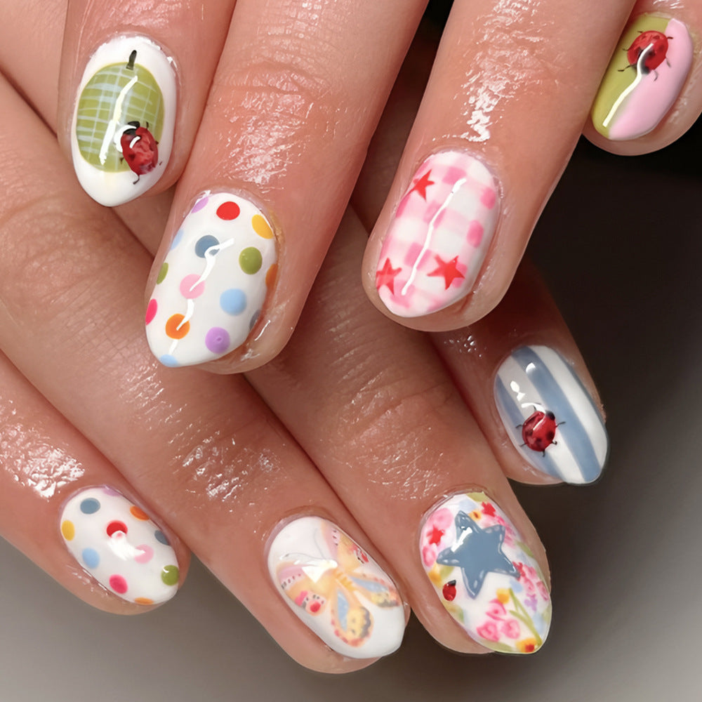 Whimsical Decorative Press-On Nail Art Set Bowlift
