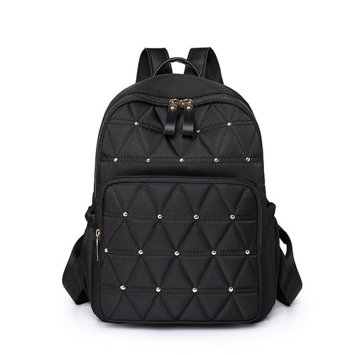 Stylish Quilted Backpack with Gold Accents