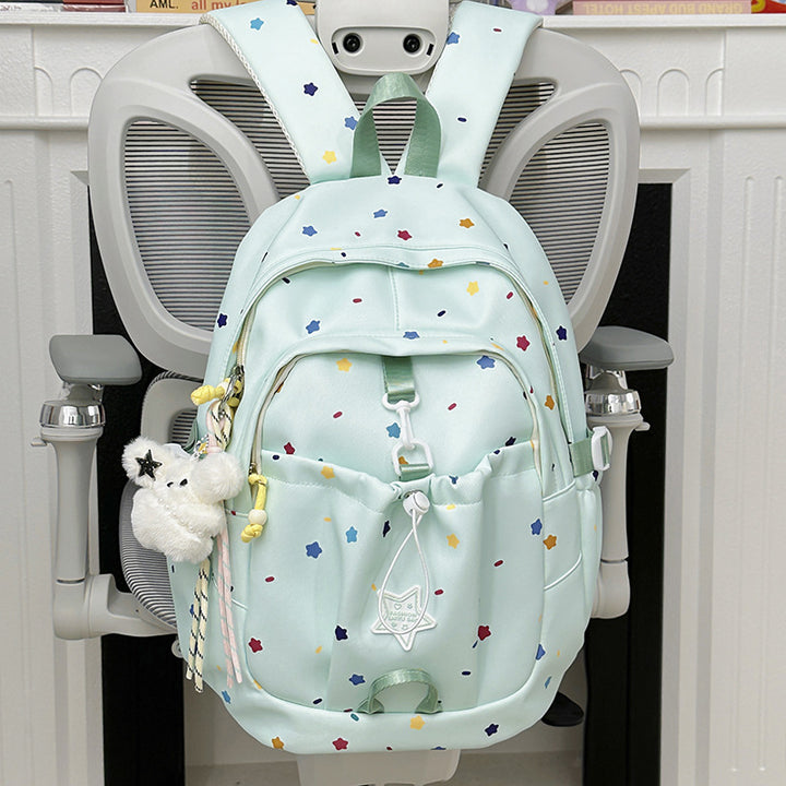 Backpack with Colorful Star Pattern and Versatile Compartments Bowlift