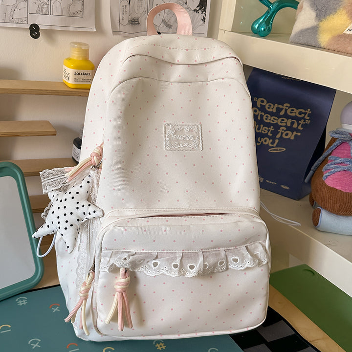 Decorative Polka Dot School Backpack Bowlift