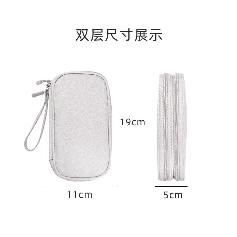 Tech Accessory Organizer Pouch with Mesh Compartments and Elastic Cable Loops Bowlift