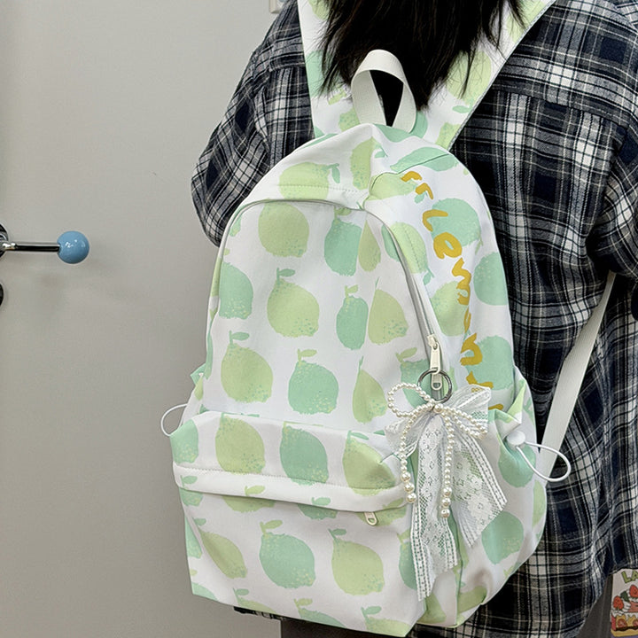 Playful Apple-Patterned Backpack Bowlift