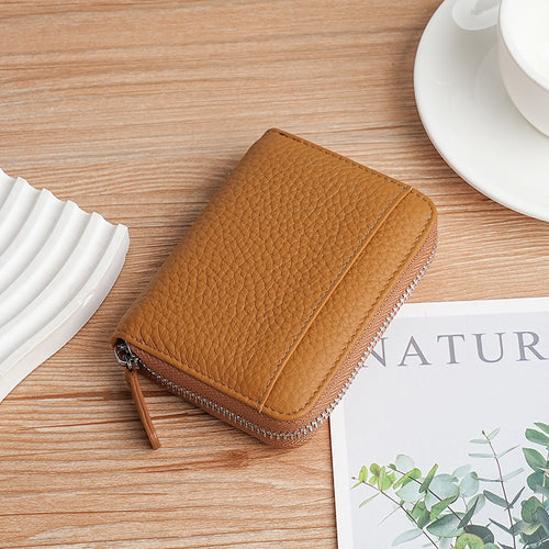 Premium Textured Leather Zip Wallet