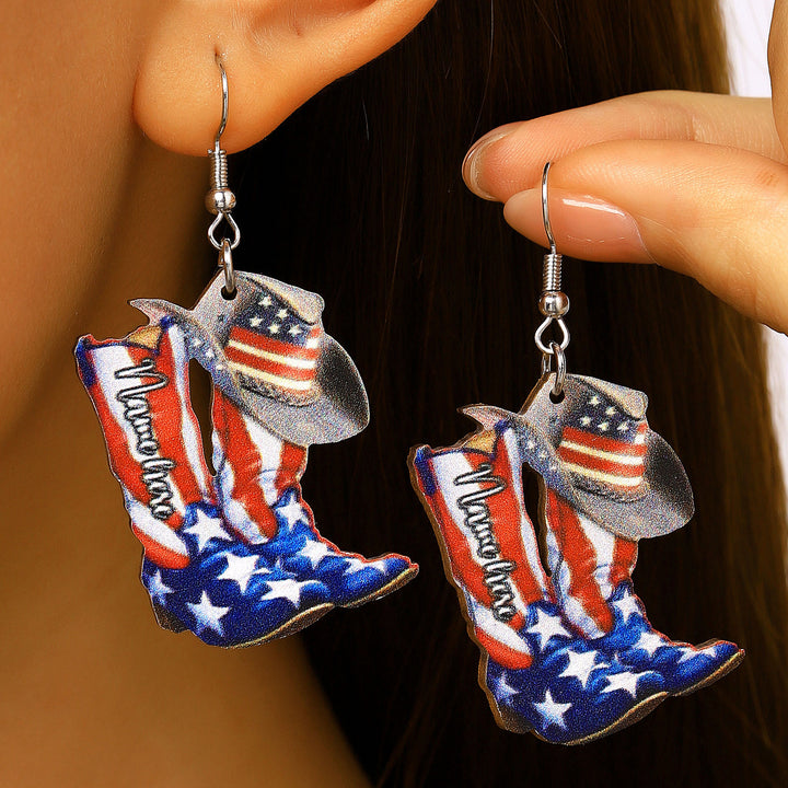 Women's unusual star-rose acrylic earrings with feather-light wearing comfort and fishhook closure Bowlift