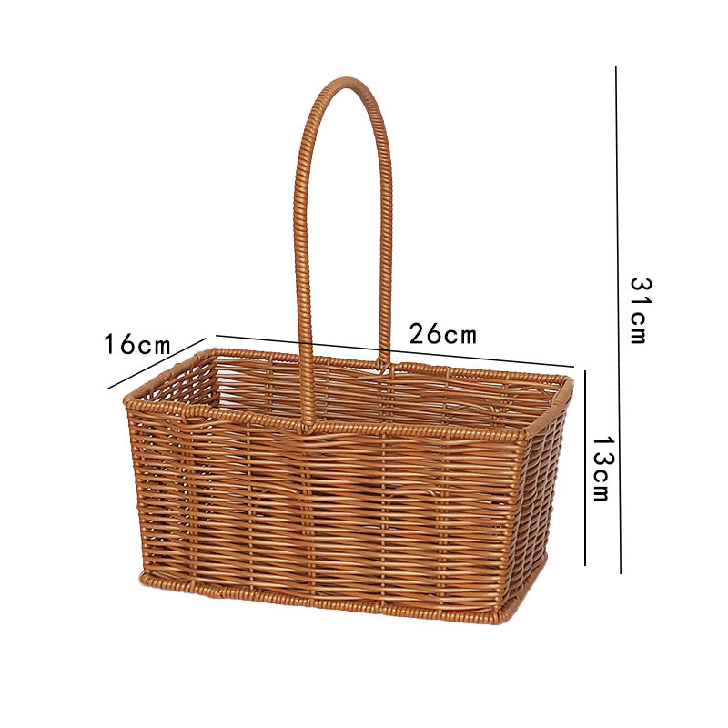 Handcrafted Wicker Storage Basket with Handle Bowlift