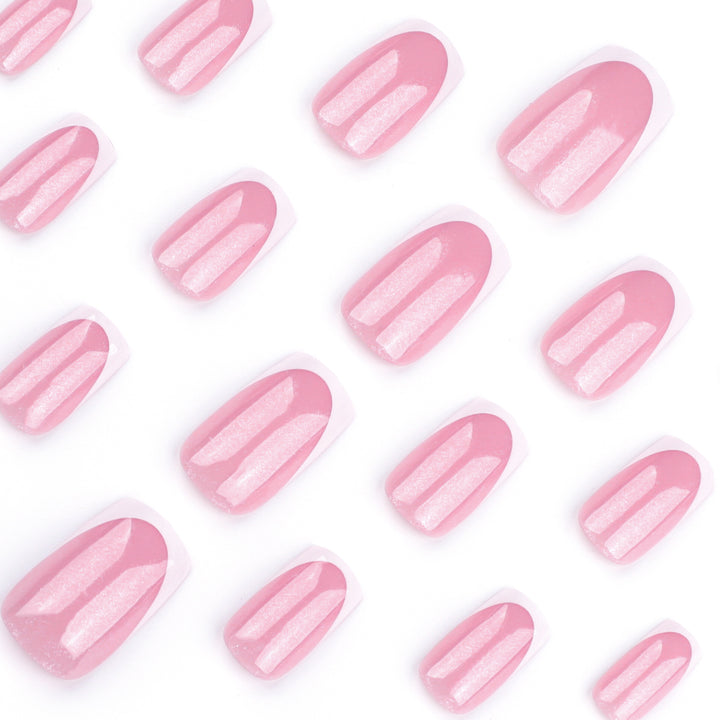 Sparkling nail art with elegant French tip design Bowlift