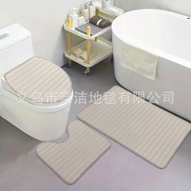 Soft Plush Toilet and Bath Mat Set Bowlift