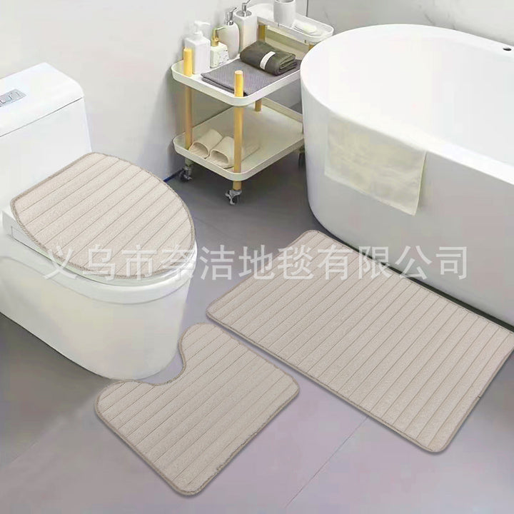 Soft Plush Toilet and Bath Mat Set Bowlift