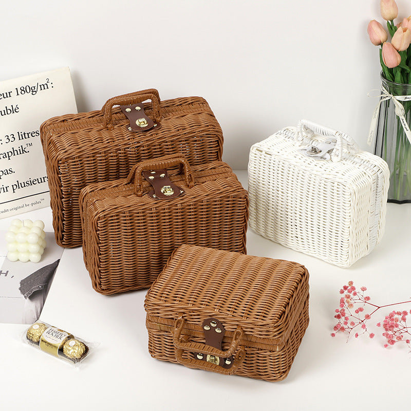 Rustic Woven Storage Basket Bowlift