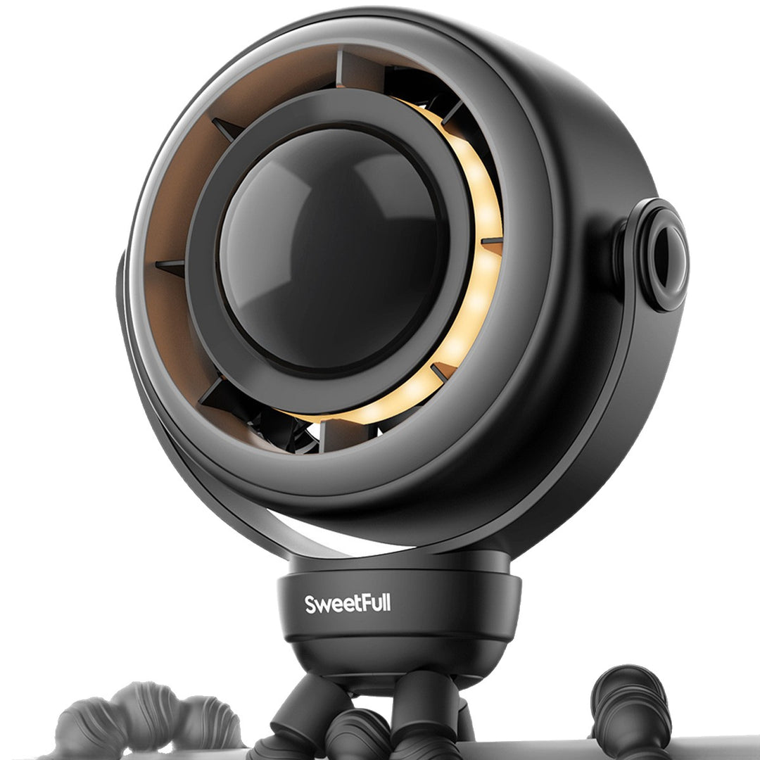 Unisex nano compact livestreaming camera with integrated ring light and flexible handlebar and tube mount Bowlift