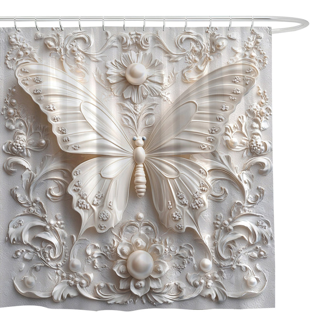 Artistic Butterfly Shower Curtain Bowlift