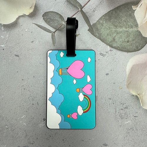 Whimsical Heart Balloon Luggage Tag Bowlift
