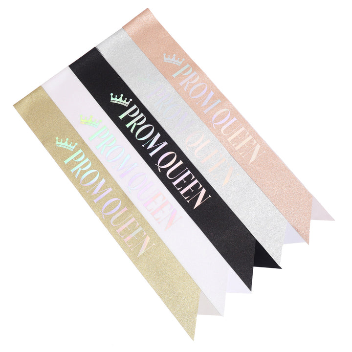 Ladies festive satin sash with holographic print Bowlift