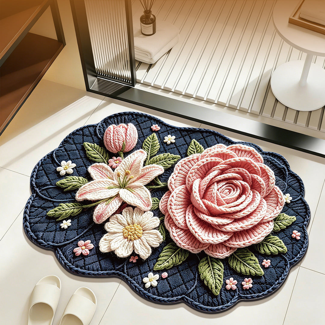 Floral Embellished Bath Mat Bowlift