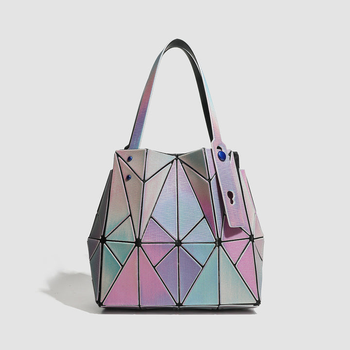 Geometric Patterned Handheld Tote Bag