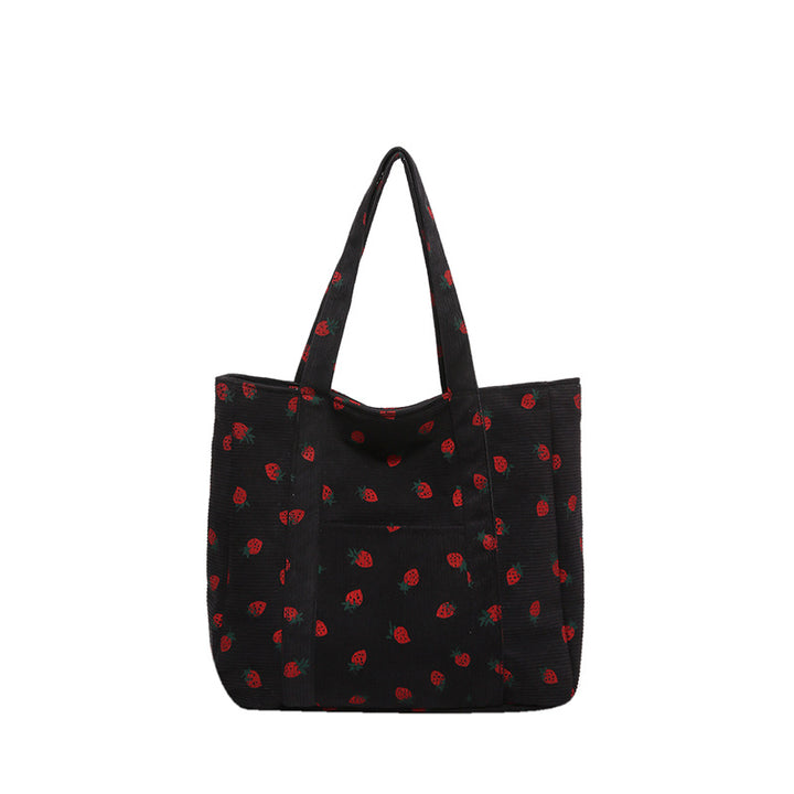 WoStylish Corduroy Shopping Tote Bowlift
