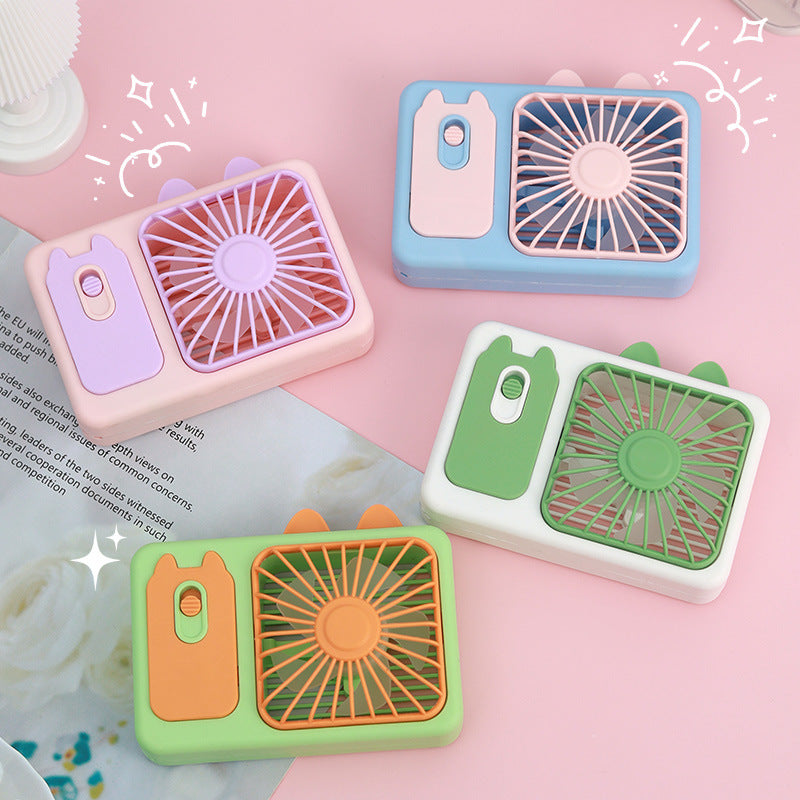 Women's Portable Hand Fan with Integrated Spray Function Bowlift