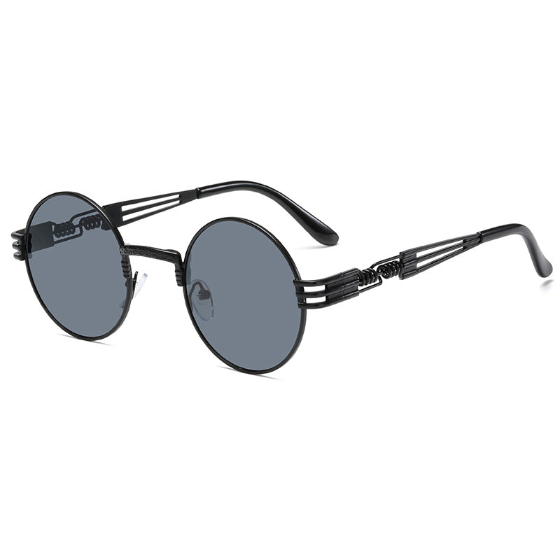Women's Retro-Inspired Round Sunglasses with Unique Metal Frame Bowlift