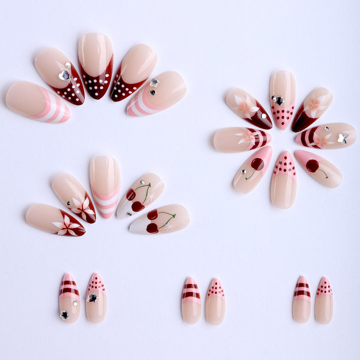 Artificial nails with creative fruit and flower designs Bowlift