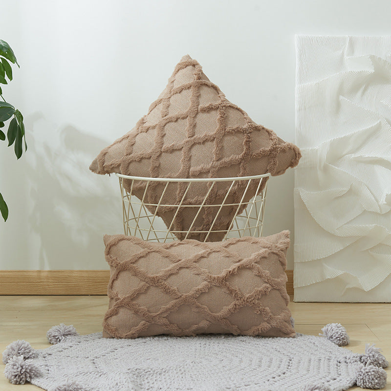 Textured Fringe Decorative Throw Pillow