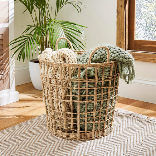 Stylish storage basket made of natural material Bowlift
