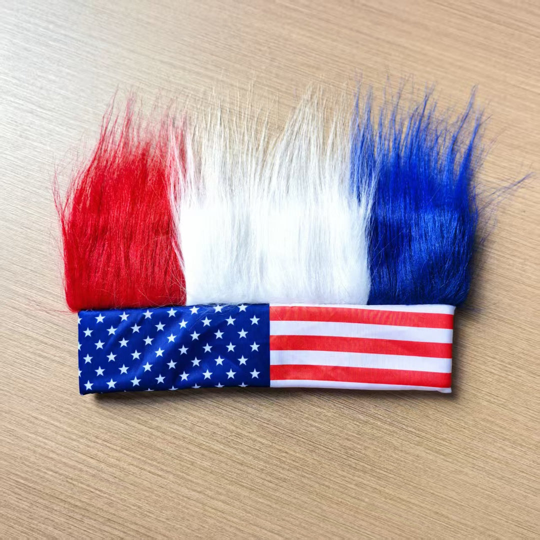 Unisex nan eye-catching party headband with synthetic hair wig and elastic headband Bowlift