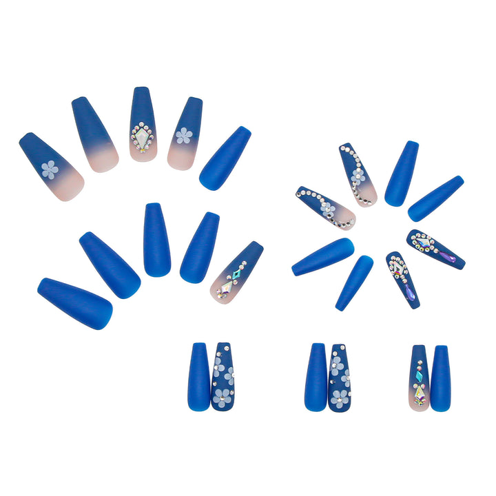 Nail art set with elegant 3D flower designs and glitter accents Bowlift