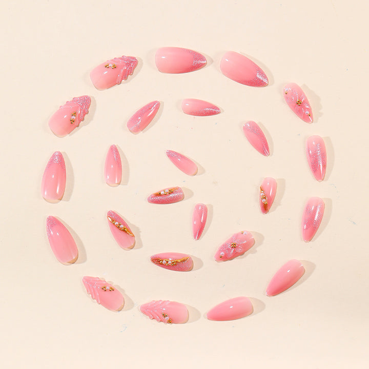 Elegant Floral 3D Acrylic Nail Extensions Bowlift