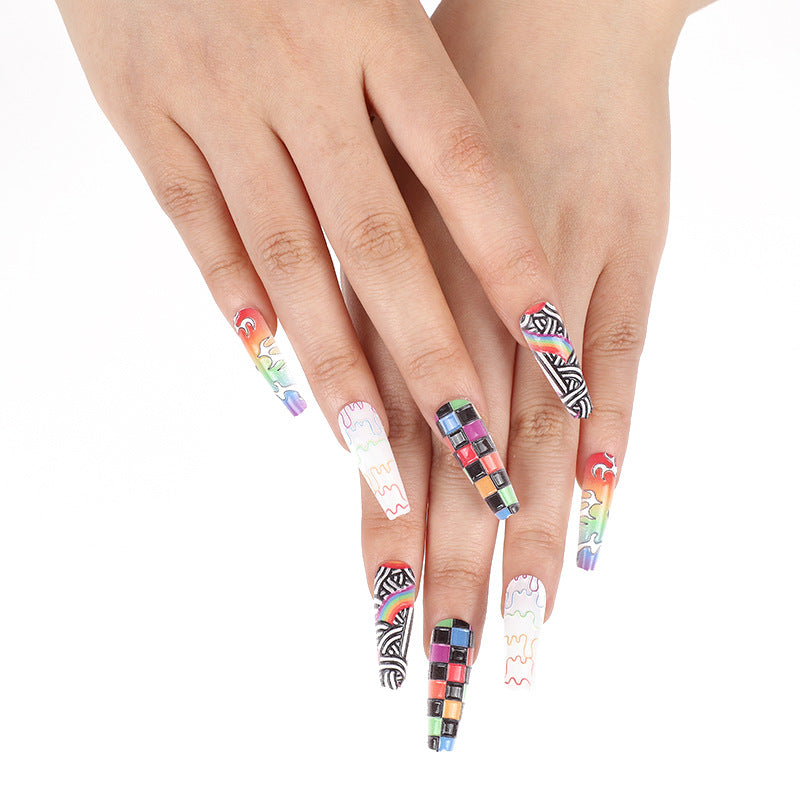 Luxury style artificial nails with intricate decorations Bowlift