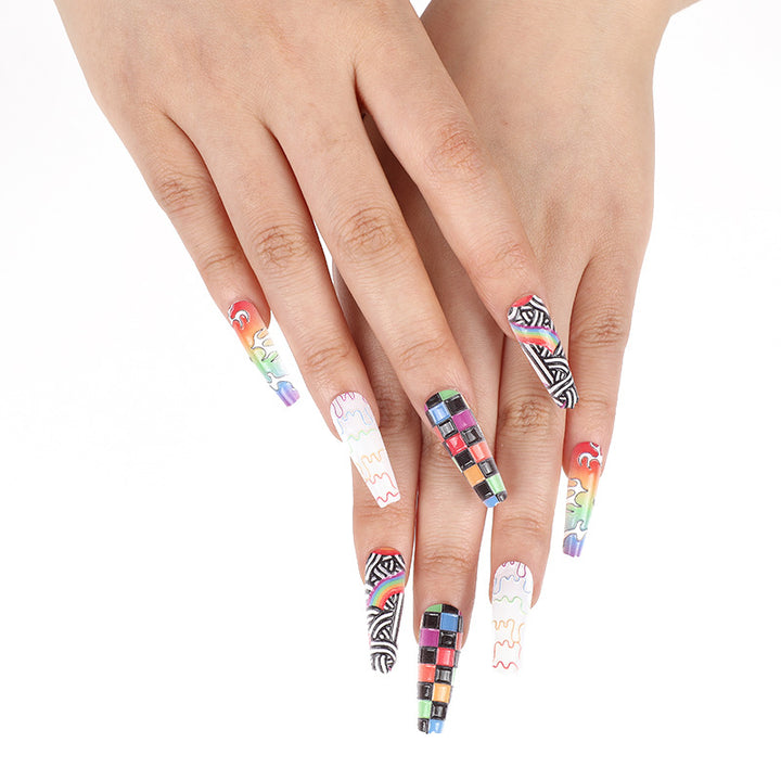 Luxury style artificial nails with intricate decorations Bowlift