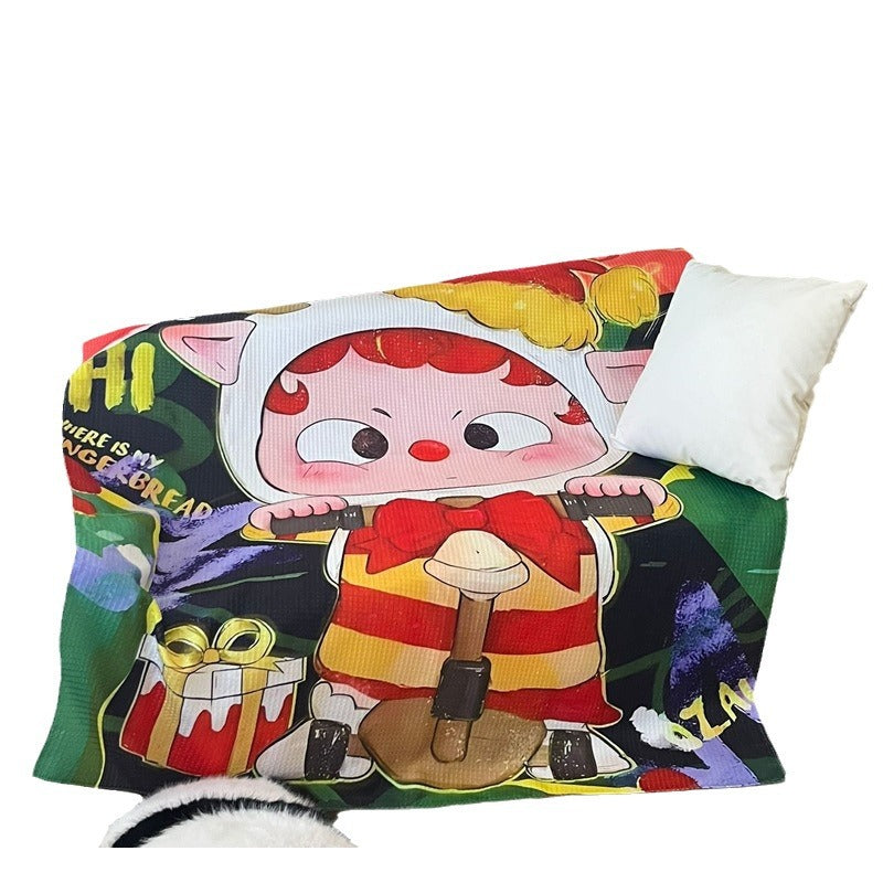 Playful Cartoon-Themed Throw Blanket