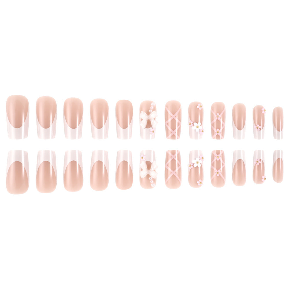 Decorative Floral Press-On Nails Bowlift