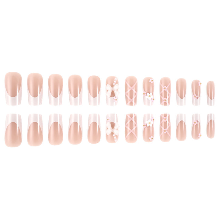 Decorative Floral Press-On Nails Bowlift