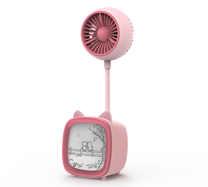 Unisex Cute Bunny-Themed Rechargeable Desk Fan Bowlift