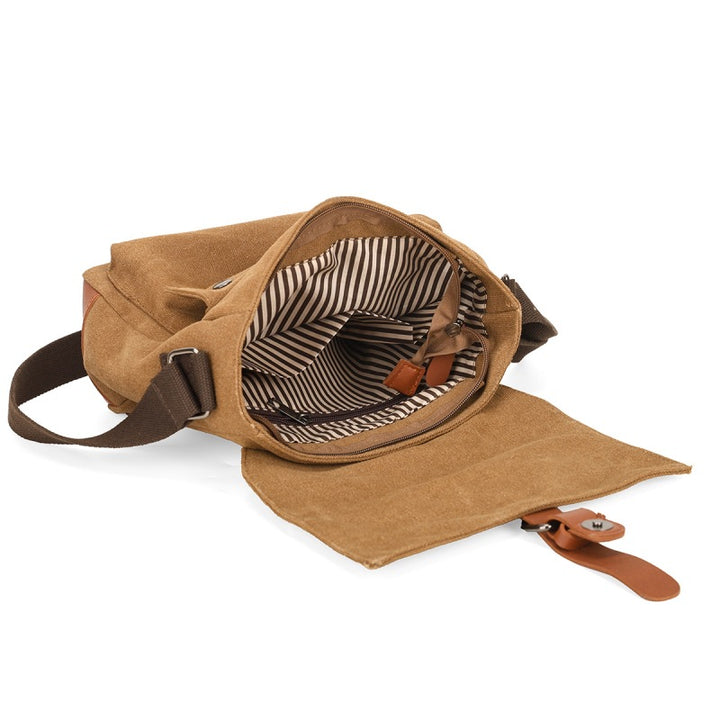 Vintage-Inspired Canvas Messenger Bag Bowlift