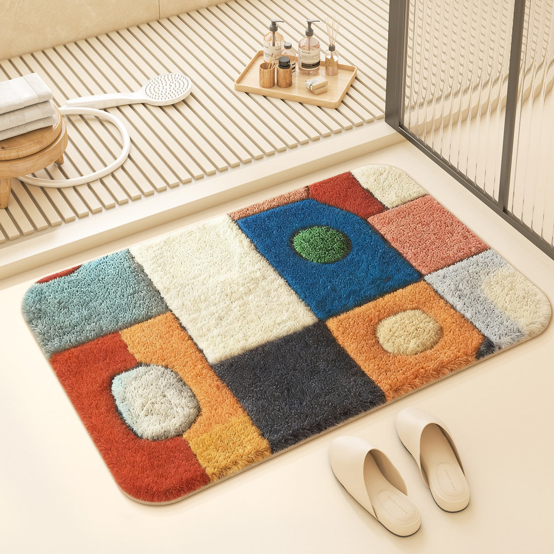 Colorful Geometric Design Bath Mat Bowlift