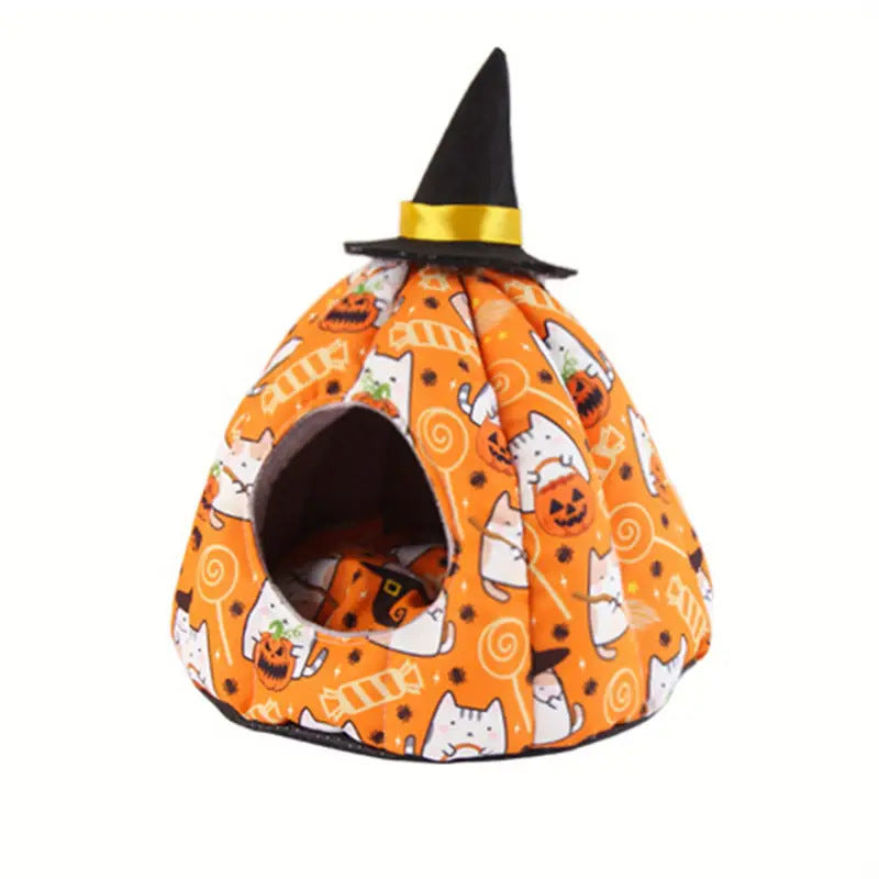 Cozy Cat-Themed Hideaway Bed  Dog Bed
