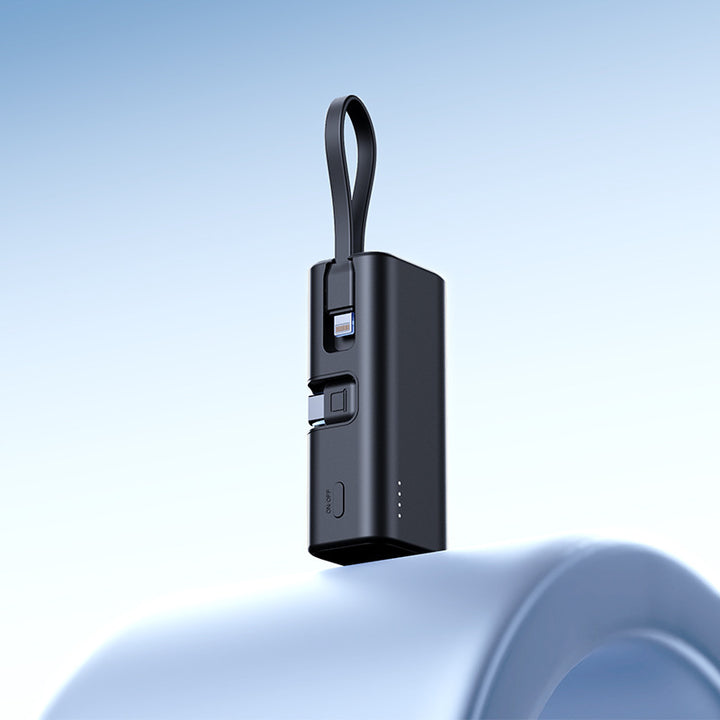 Mini Powerbank with Integrated Charging Cable and LED Display Bowlift