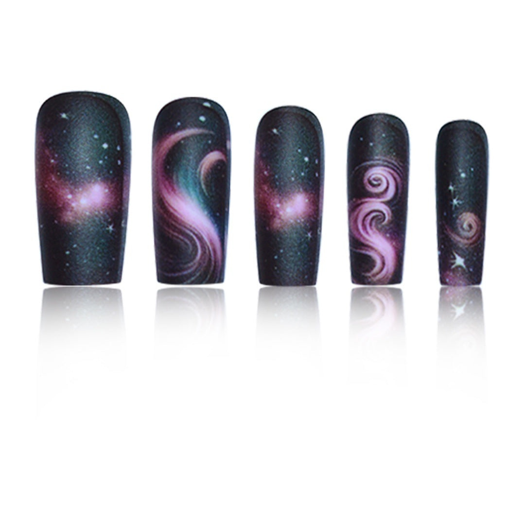 Galaxy-Themed Press-On Nail Extensions Bowlift