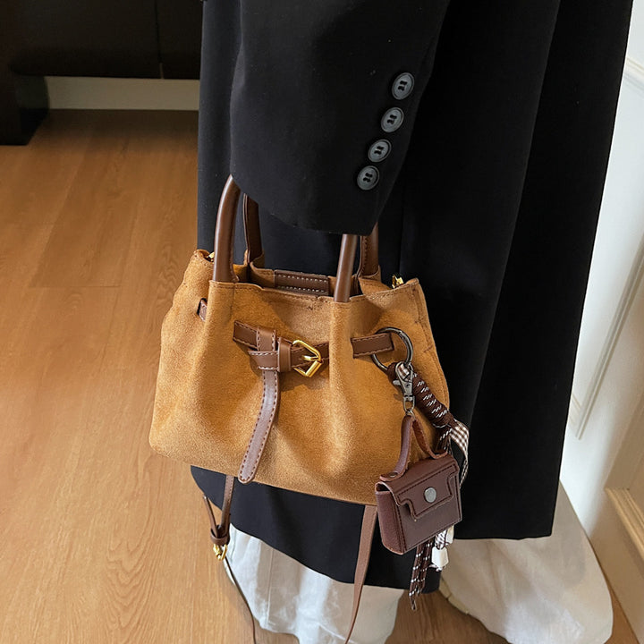 Elegant Suede Handheld Bag Bowlift