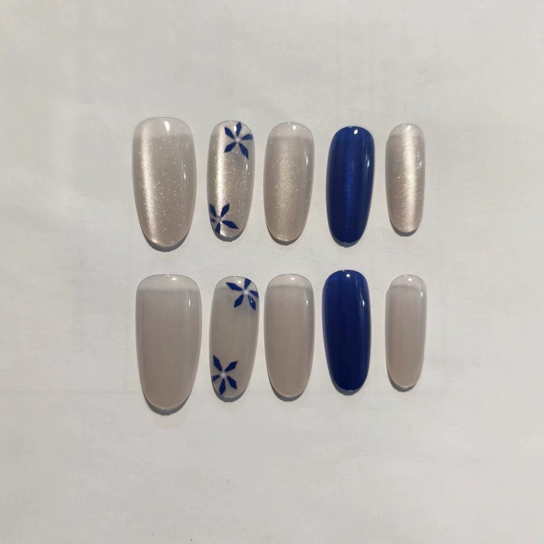 Artistic Floral-Inspired Press-On Nail Set Bowlift