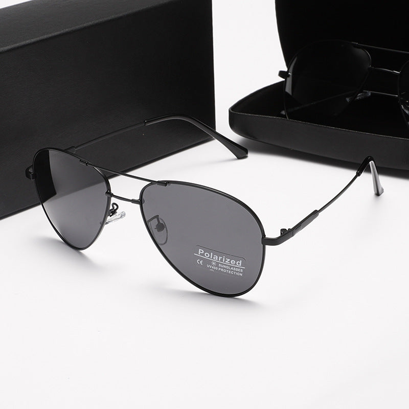Men's polarized airplane sunglasses with ultra-light frame and UV protection Bowlift