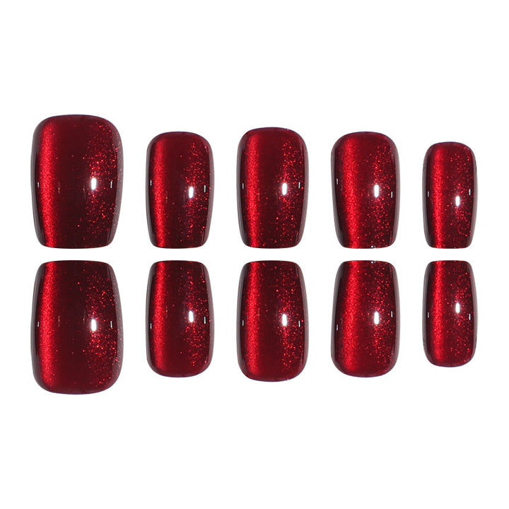 Glossy Long Square Press-On Nails Bowlift