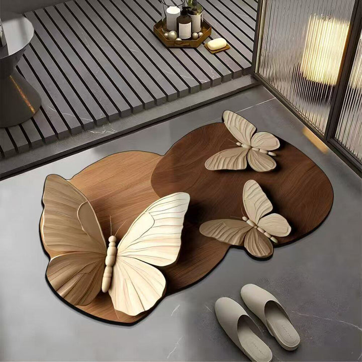 Floral Design Bath Mat Bowlift