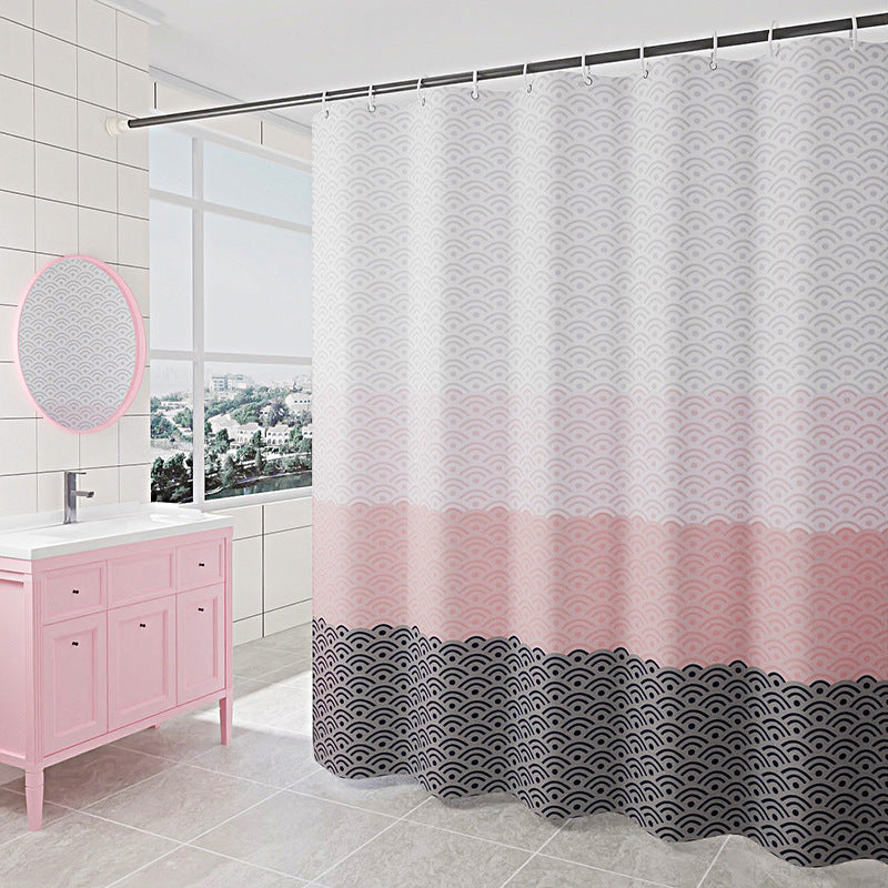 Modern Abstract Printed Shower Curtain Bowlift
