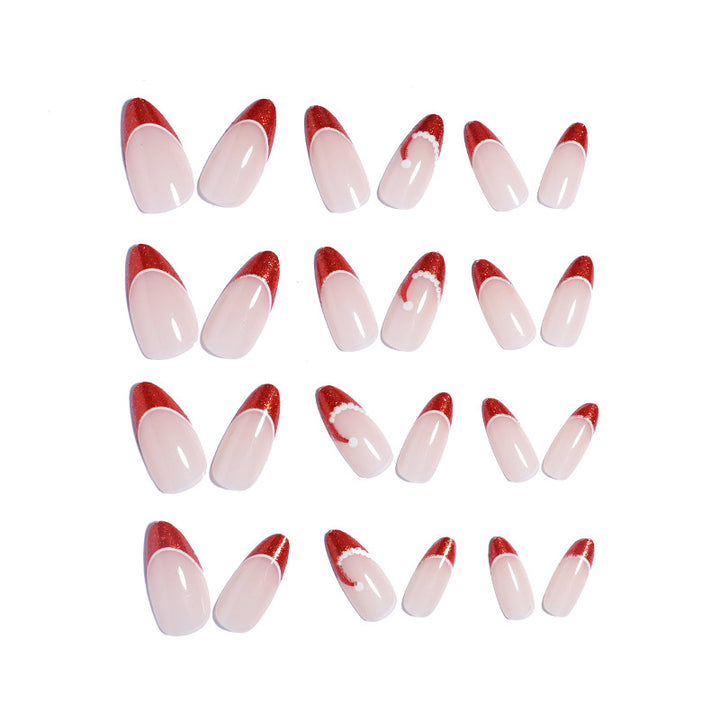Festive French Tip Press-On Nail Set Bowlift
